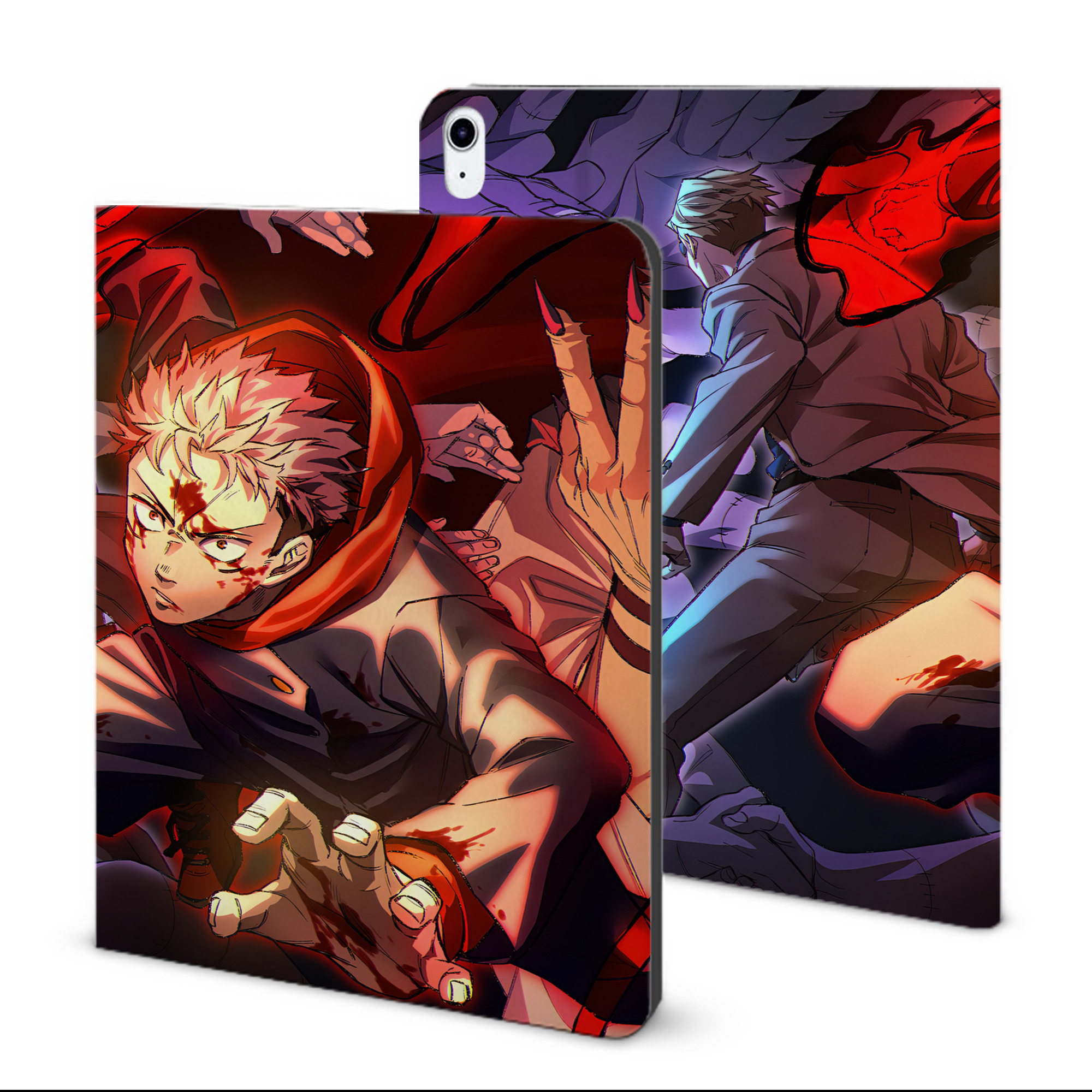 （画像用） 呪術廻戦 Jujutsu Kaisen IPad ケース ブック型 PUレザー TPU 耐衝撃 軽量 薄型 ペン収納なし 全面保護 IPad 各モデル対応
